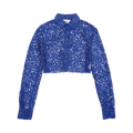 Coperni Lace Cropped Shirt "Royal Blue"