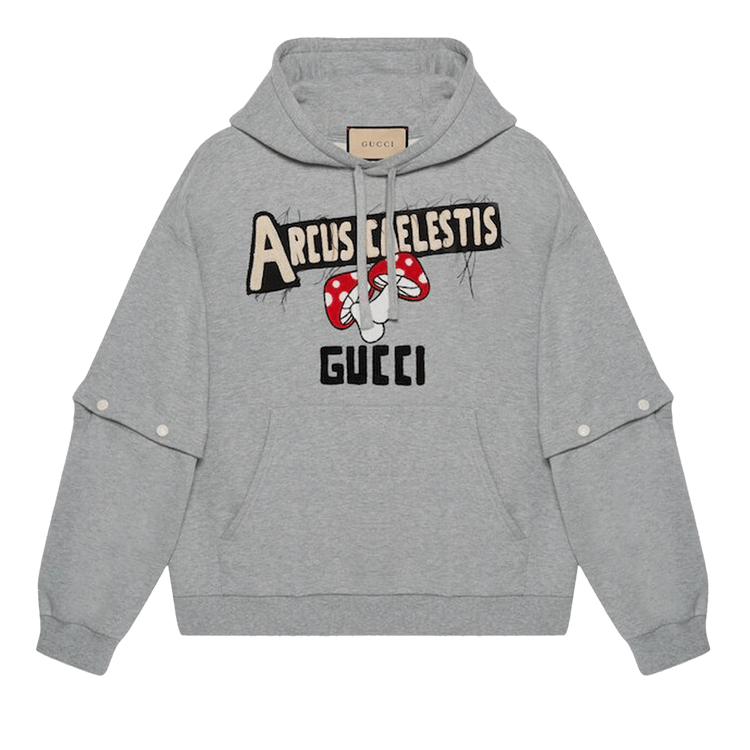 Gucci Embroidered Hoodie "Medium Grey"