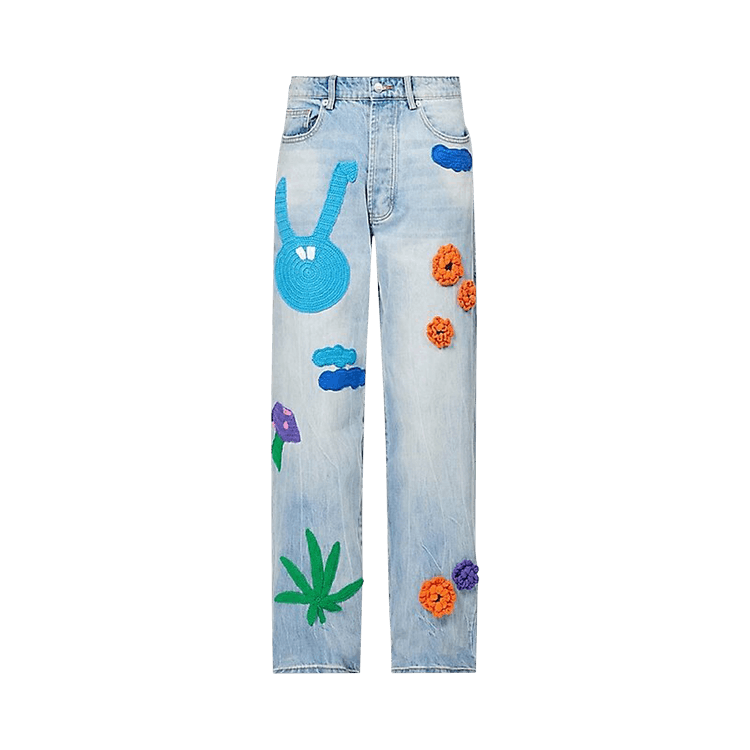 Nahmias Denim Knit Patchwork Jeans "Light Wash"