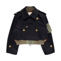 Sacai Wool Melton Mix Jacket "Navy"