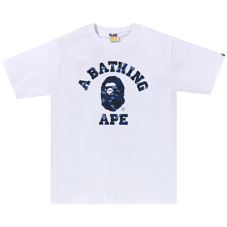 BAPE Color Camo College Tee "White/Navy"