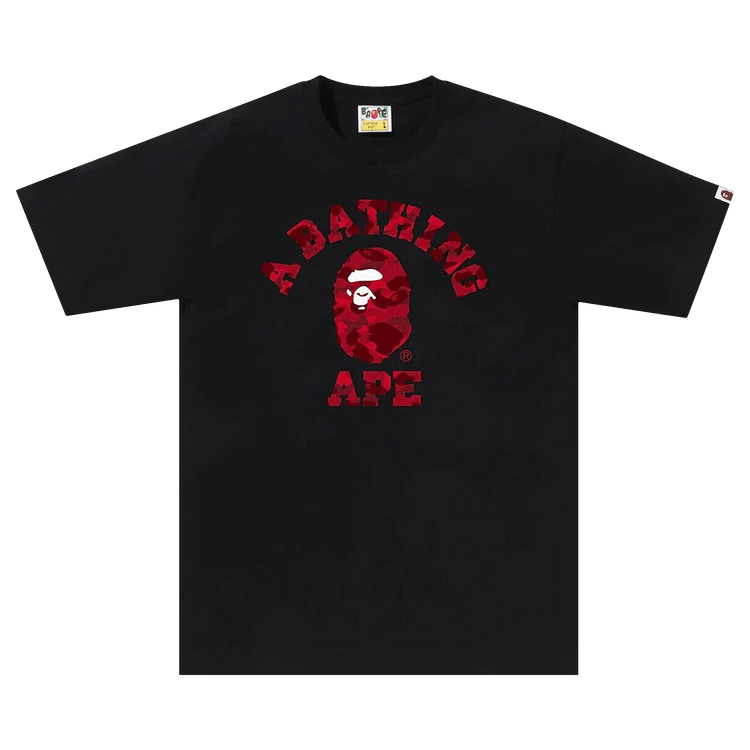 BAPE Color Camo College Tee "Black/Red"
