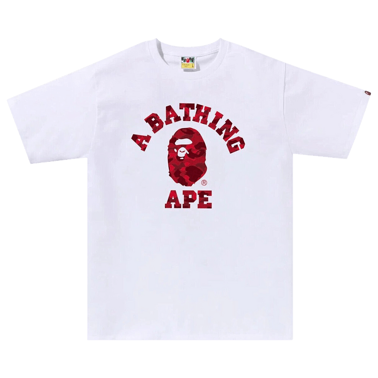 BAPE Color Camo College Tee "White/Red"