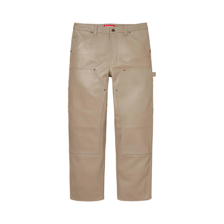 Supreme Leather Double Knee Painter Pant "Tan"