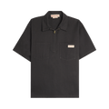 Marni Workwear Gabardine Short-Sleeve Zip Polo "Granite"