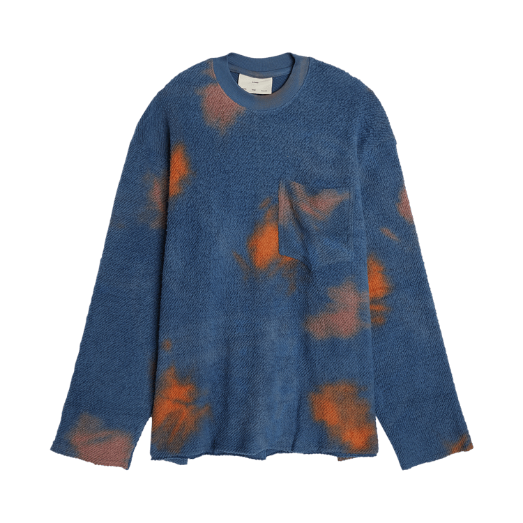 Song for the Mute Acid Raw Crewneck Pullover "Blue/Orange"