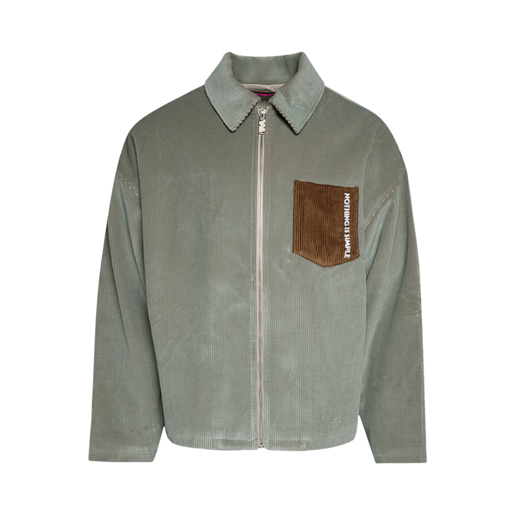 The Elder Statesman Patch Cord Zip Jacket "Spirulina/Wheatgrass/Cacao"