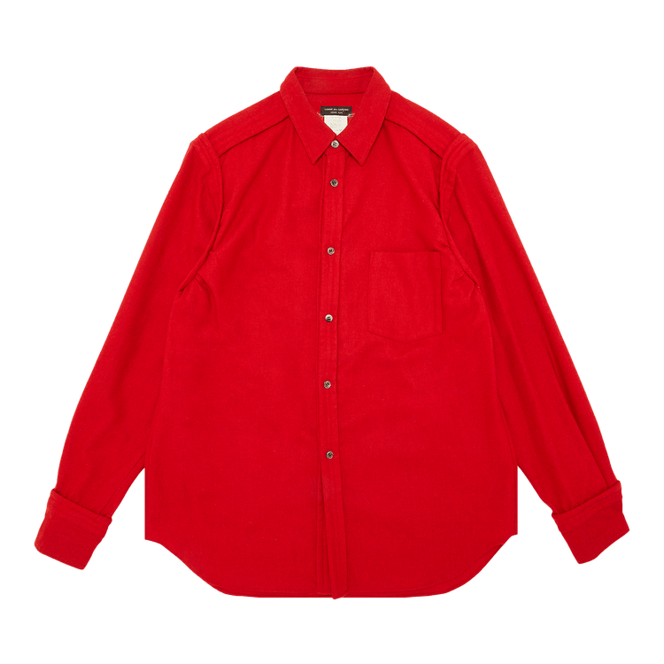 Comme des Garçons Homme Plus Long-Sleeve Flannel Button Up "Red"