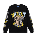 Market Warped Beware Long-Sleeve T-Shirt "Black"
