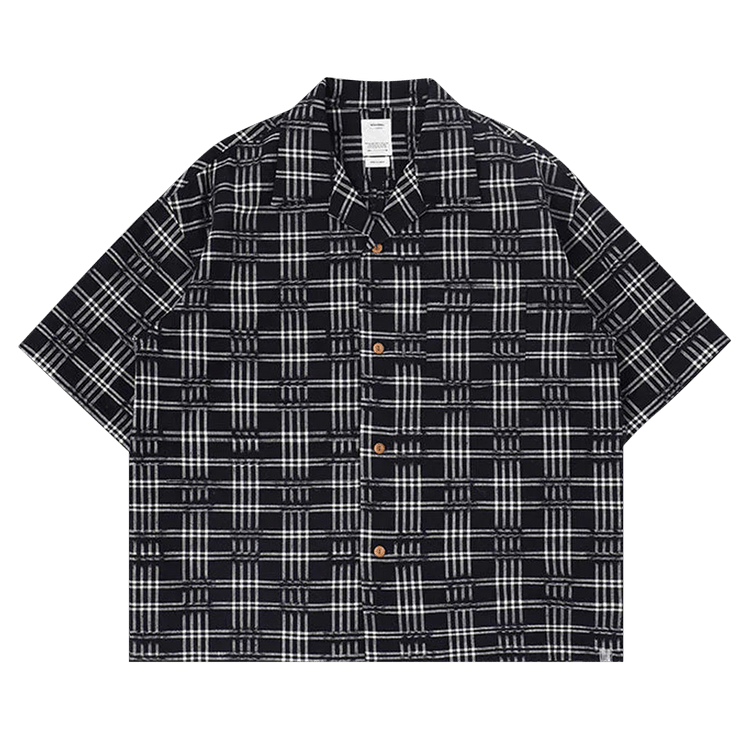 Visvim Crosby Kasuri Short-Sleeve Shirt "Navy"