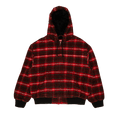 Supreme Plaid Wool Hooded Work Jacket "Red"