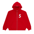 Supreme S Logo Zip Up Hooded Sweatshirt "Red"