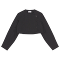 GANNI Stretch Stripe Cropped Blazer "Black"