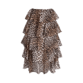 GANNI Sheer Voile Maxi Flounce Skirt "Almond"