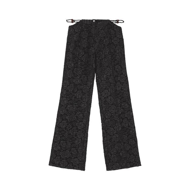 GANNI Stretch Jacquard Flared Pants "Black"