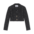 GANNI Stretch Jacquard Cropped Blazer "Black"