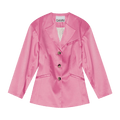 GANNI Double Satin Fitted Blazer "Orchid"