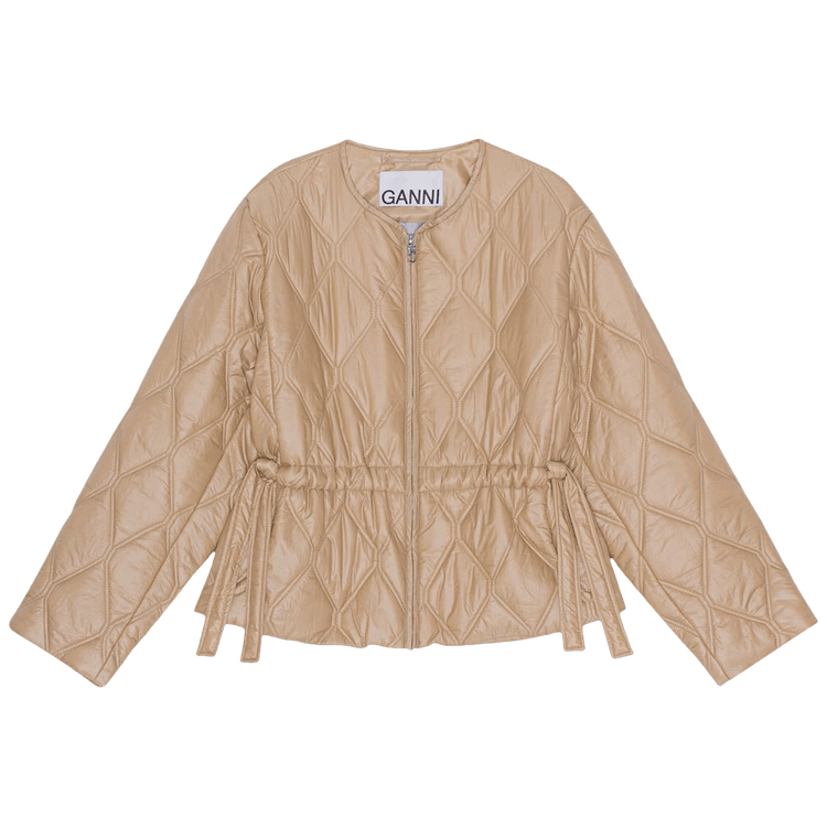 GANNI Shiny Quilt Jacket "Tanin"