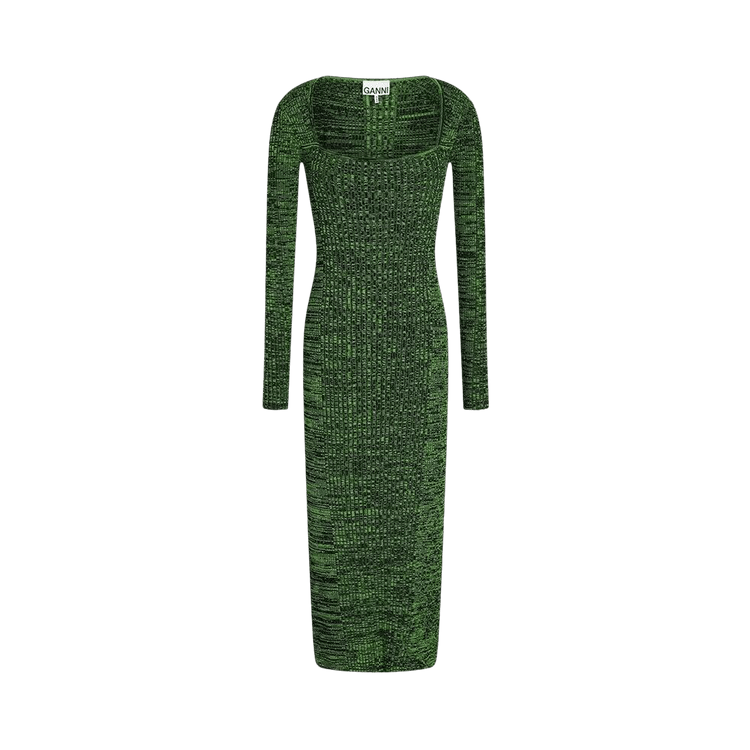 GANNI Knit Dress "Green Melange"