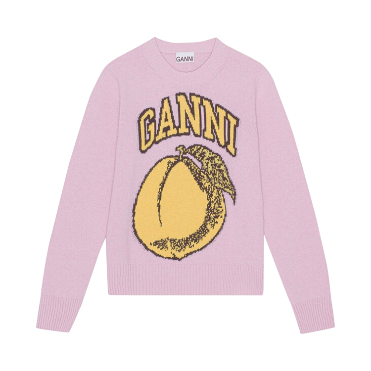 GANNI Graphic O-Neck Pullover "Blush"