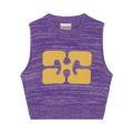 GANNI Graphic Cropped Vest "Purple"
