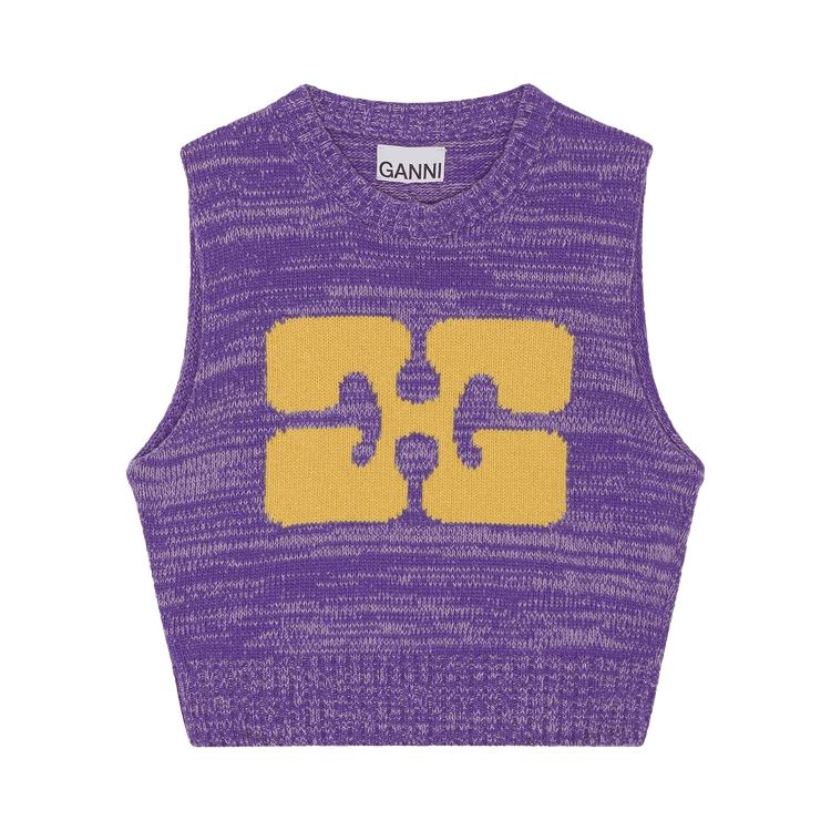 GANNI Graphic Cropped Vest "Purple"