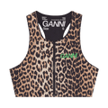 GANNI Active Racerback Zipper Top "Leopard"