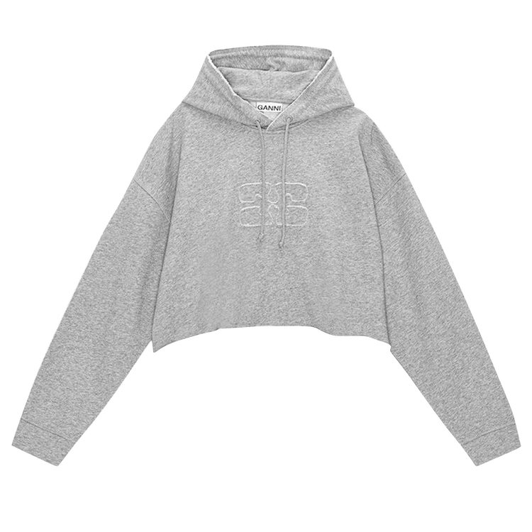 GANNI Isoli Cropped Oversized Hoodie "Melange"