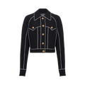 Balmain Buttoned Contrasted Western Crepe Jacket "Black"