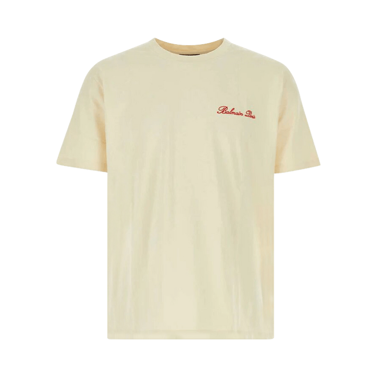 Balmain Back Western Print T-Shirt "Cream/Multicolor"