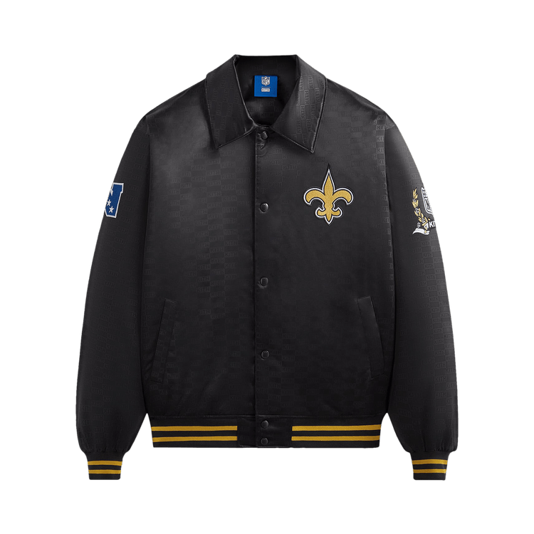 Kith For The NFL: Saints Satin Bomber Jacket "Black"
