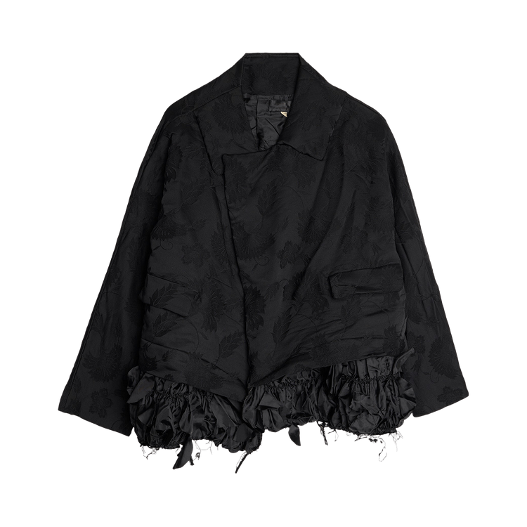 Comme des Garçons Embroidered Ruffled Hem Jacket "Black"