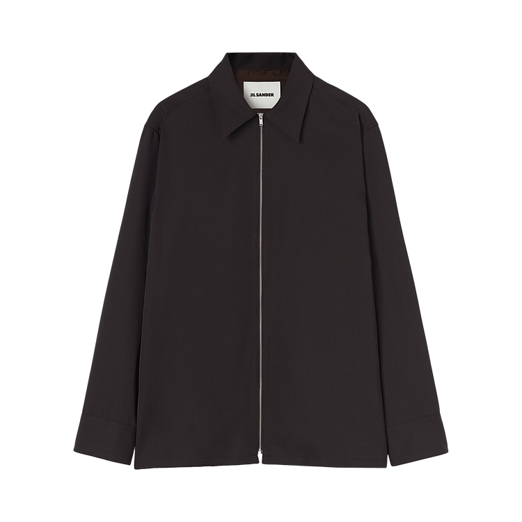 Jil Sander Virgin Wool Shirt Jacket "Chocolate Brown"