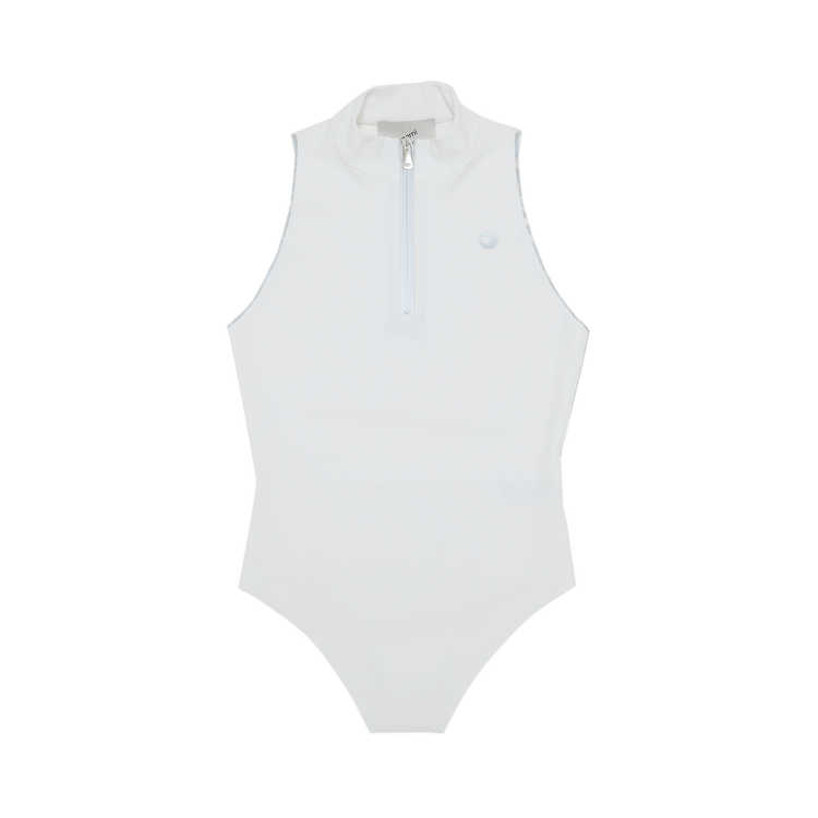 Coperni Logo High Neck Zipped Bodysuit "Optic White"