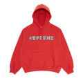 Supreme Collegiate Patchwork Leather Hooded Sweatshirt "Burnt Red"