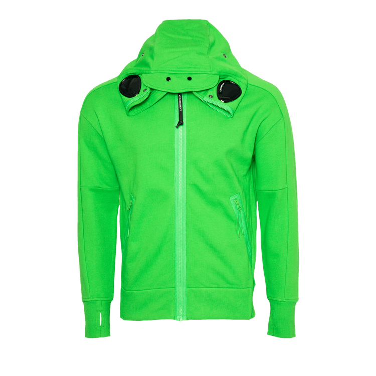 C.P. Company Diagonal Raised Fleece Explorer Goggle Hoodie "Classic Green"