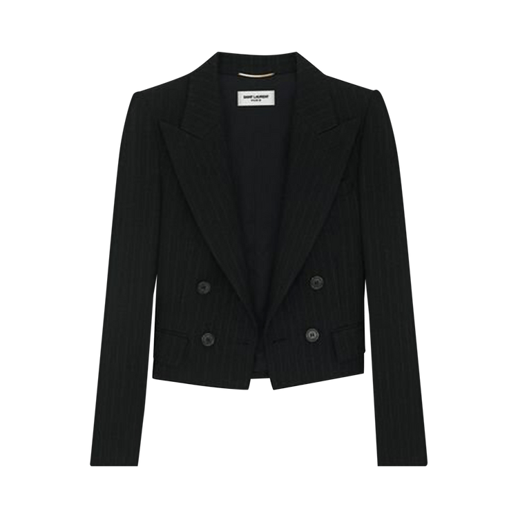 Saint Laurent Cropped Jacket "Chalk/Black"