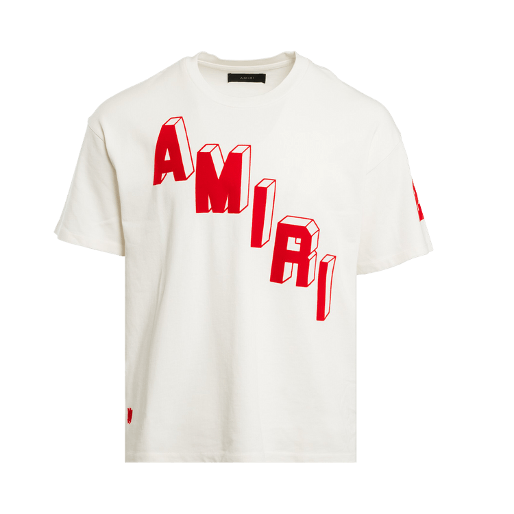 Amiri Flocked Hockey Skater Tee "Vanilla Ice"