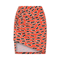 Rabanne Graphic Print Asymmetric Skirt "Red Flash"