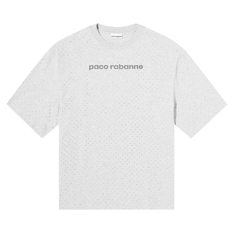 Rabanne Crystals Embellished T-Shirt "Grey"