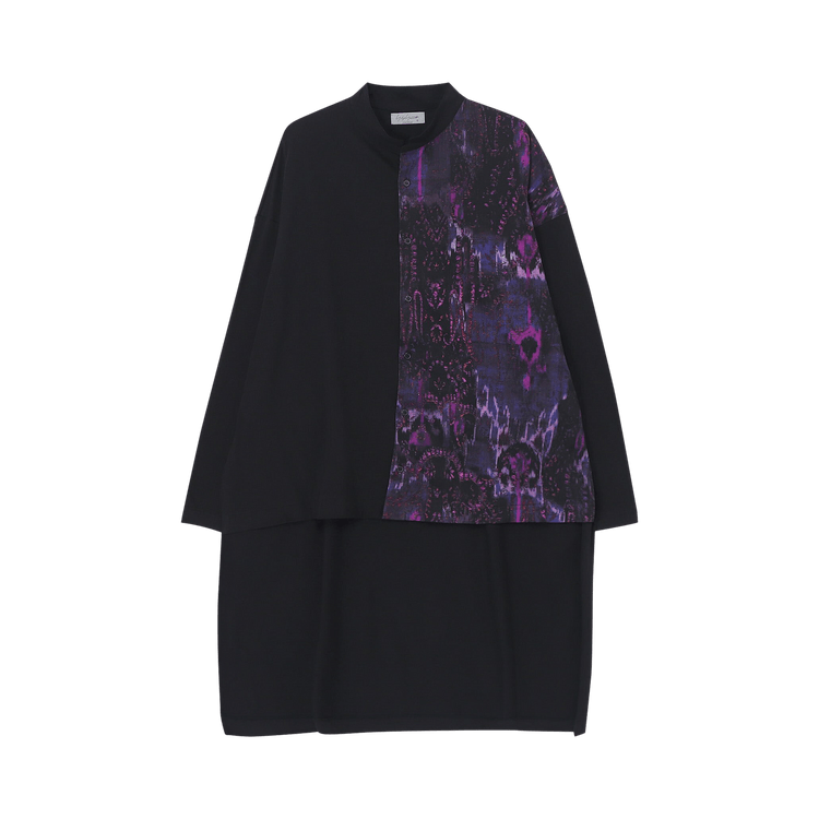 Yohji Yamamoto Inkjet Printed Shirt With Long Back Hem "Purple"