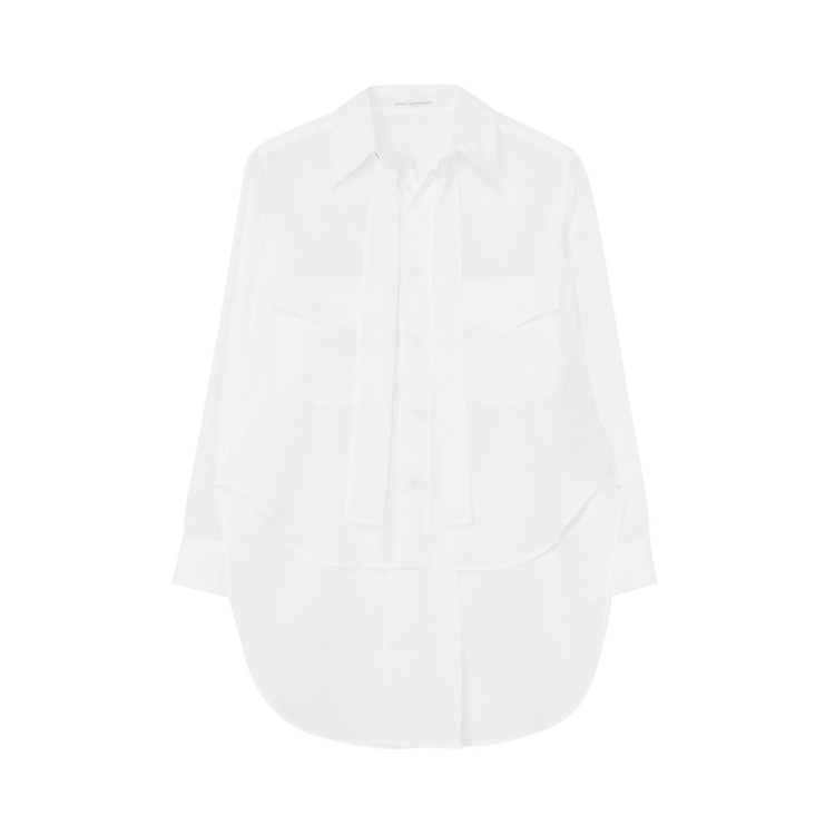 Yohji Yamamoto Cellulose Lawn Shirt With Tie "White"