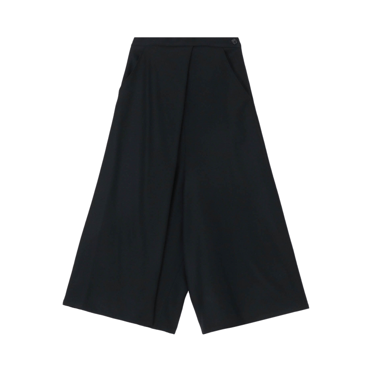 Yohji Yamamoto Milling Serge Front Tuck Flare Pants "Black"