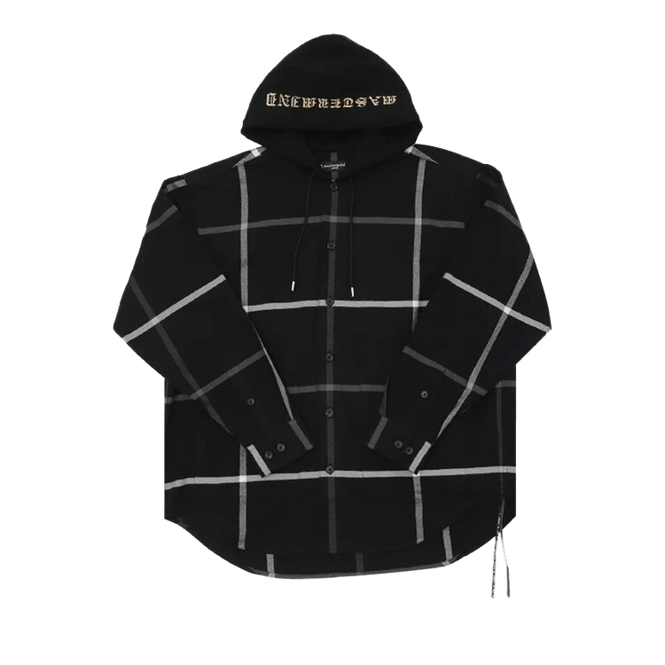 Mastermind Hooded Plaid Shirt "Black"