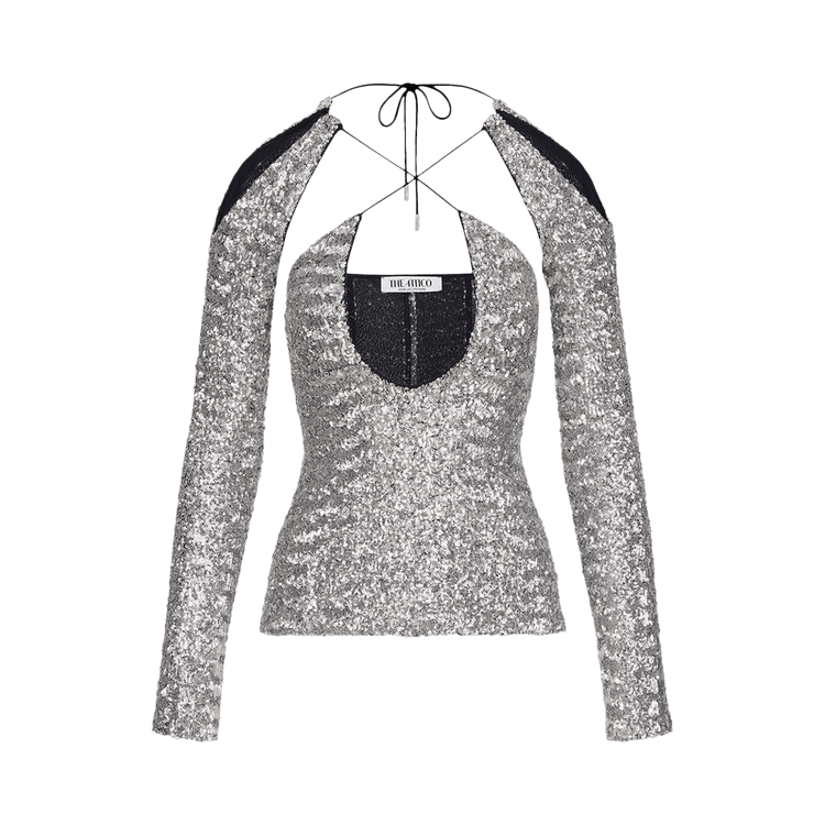 The Attico Zane Top "Silver"