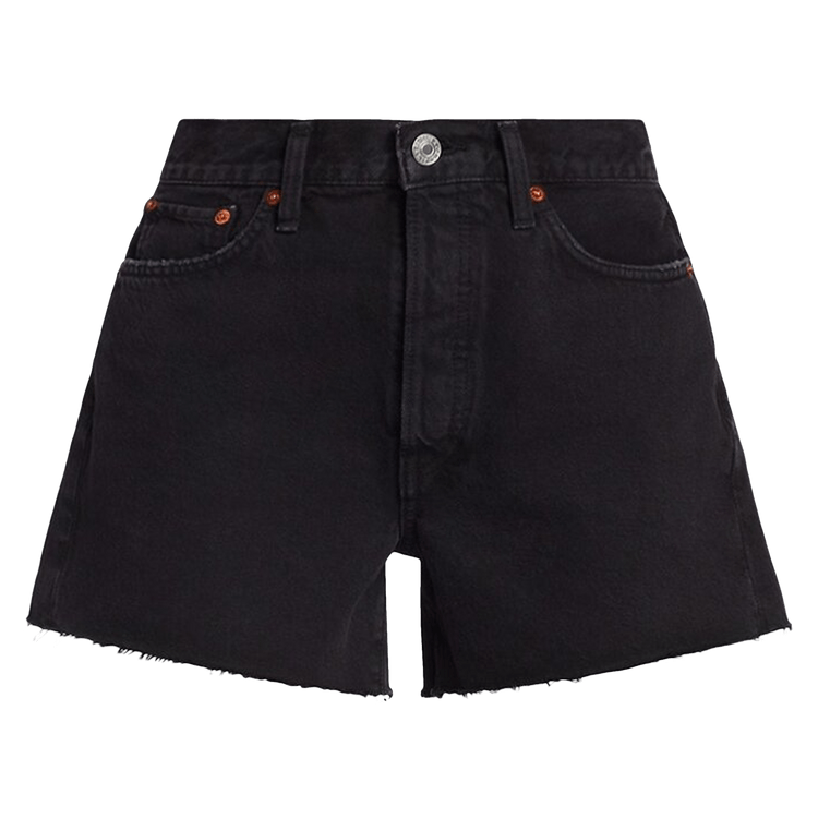 RE/DONE 90s Low Slung Shorts "Washed Black"