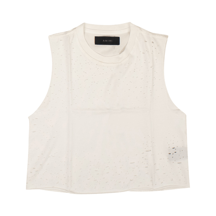 Amiri Shotgun Cropped Muscle Tank "White"