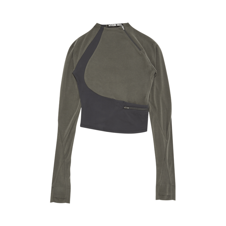 Hyein Seo Pocket Long-Sleeve T-Shirt "Khaki"