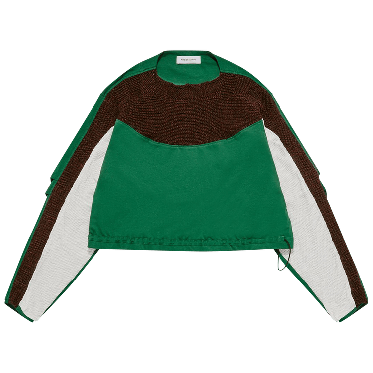 Kiko Kostadinov Solon Knit Hybrid Long-Sleeve Top "Green/Rust/White"