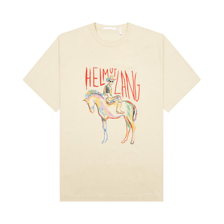 Helmut Lang Scribbled Logo Tee "Stone"